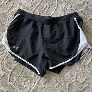 Women's Under Armour Black Athletic Shorts with White Trim